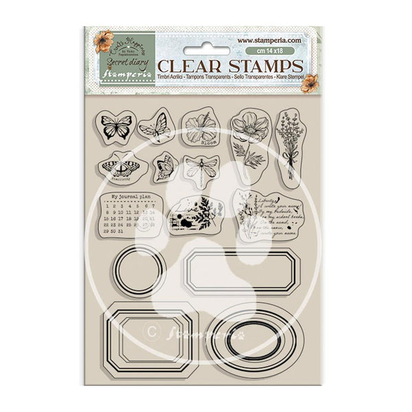 Stamperia Clear Stamps - Create Happiness Secret Diary - Labels