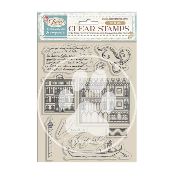 Stamperia Acrylic Clear Stamps - Venice City of Art - Elements