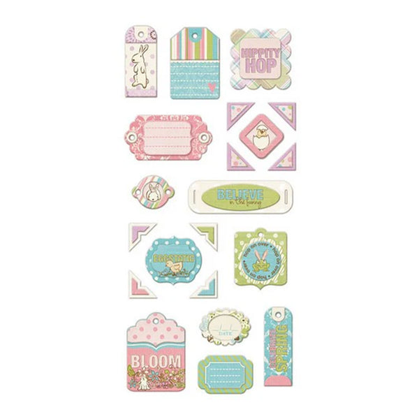 We R Memory Keepers Layered Chipboard - Cotton Tail Tags