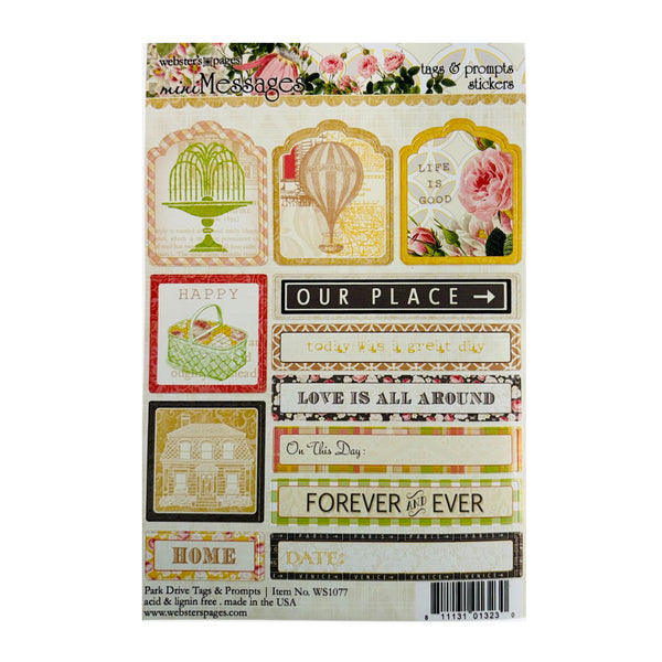 Webster's Pages - Tags & Prompts Stickers - Park Drive Tags & Prompts
