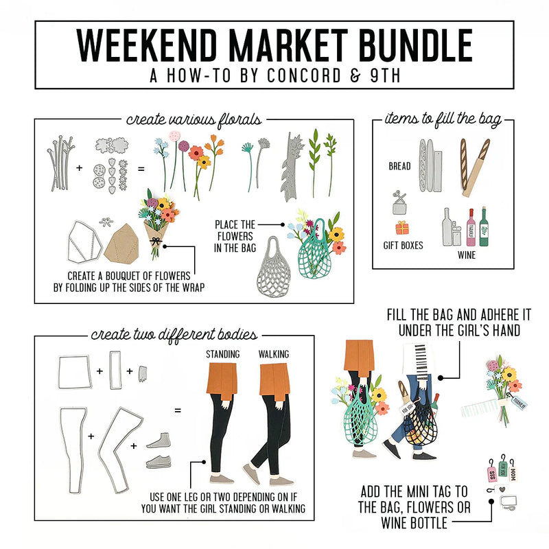 Concord & 9th Clear Stamps 4"X4" Weekend Market*