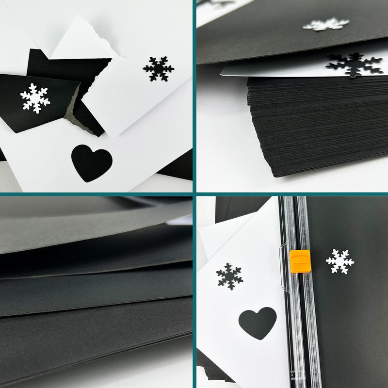 Poppy Crafts 12"x 12" Premium Black Cardstock 250gsm - 10 Sheets