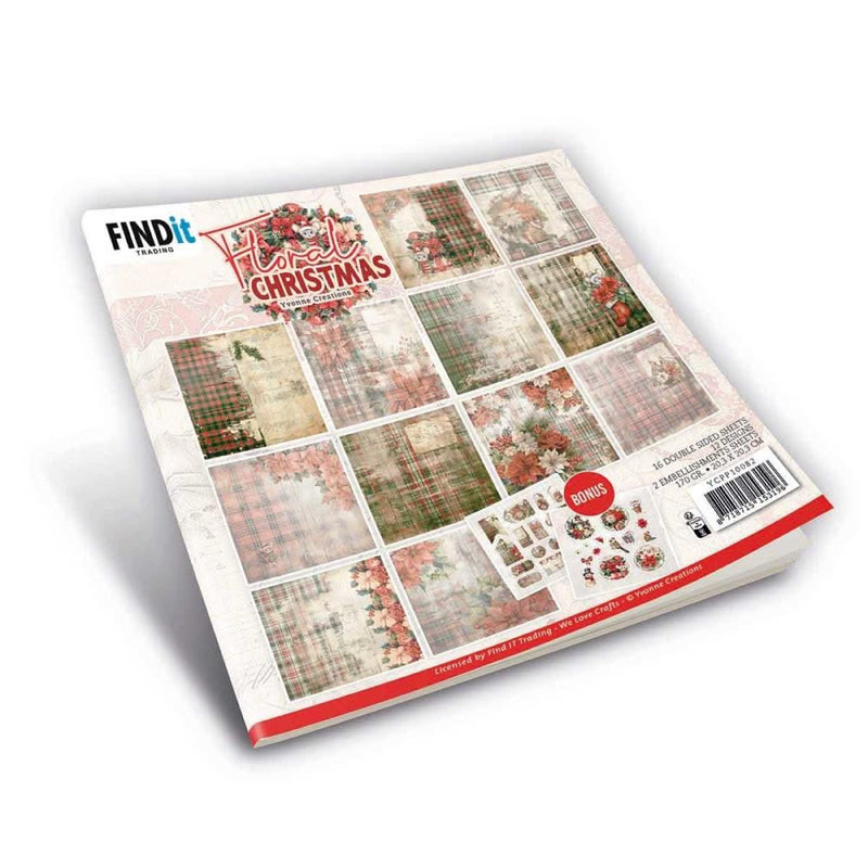 Find It Trading Yvonne Creations Paper Pack 8"X8" 12/Pkg Floral Christmas