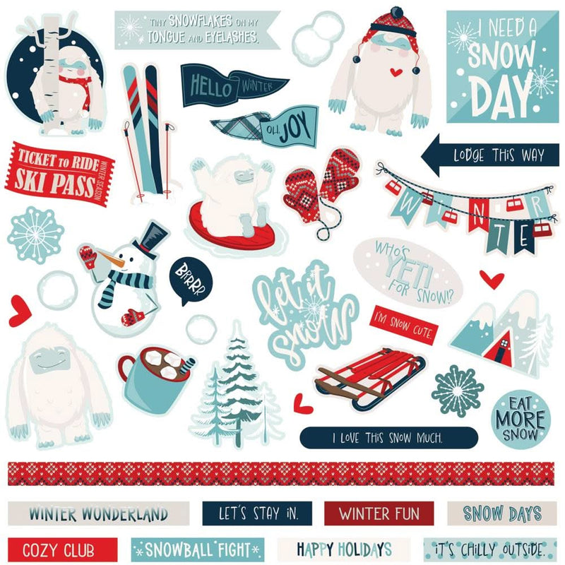 PhotoPlay Yeti For Winter Stickers 12"X12" Element