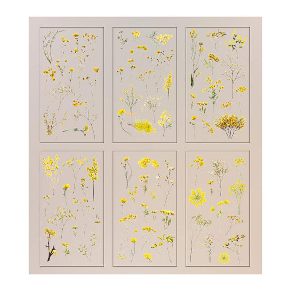 Poppy Crafts Natural Sticker Pack - Mixed Yellow Flowers