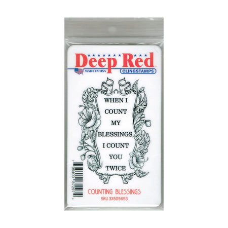 Deep Red Cling Stamp 3"x 5" - Counting Blessings  LIMIT 1 PER ORDER