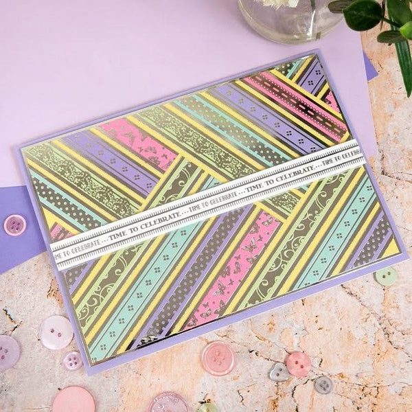 Hunkydory Essential Ribbon Borders - Silver Foiled Selection*