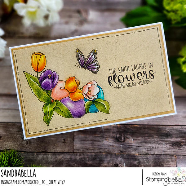 Stamping Bella Cling Stamps Bundle Girl Amongst The Tulips