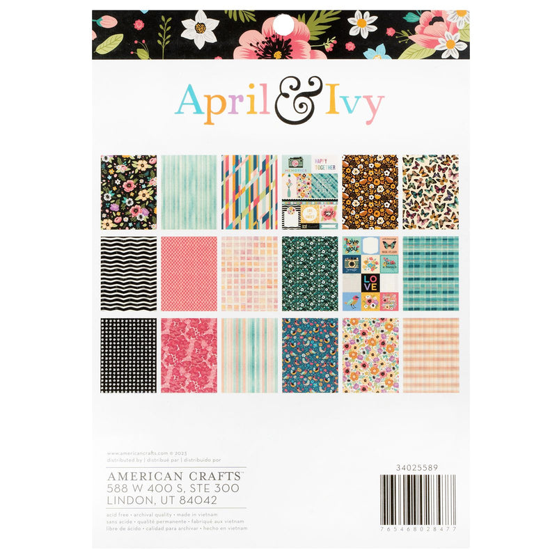 American Crafts Single-Sided Paper Pad 6"x 8" 36/Pkg - April & Ivy
