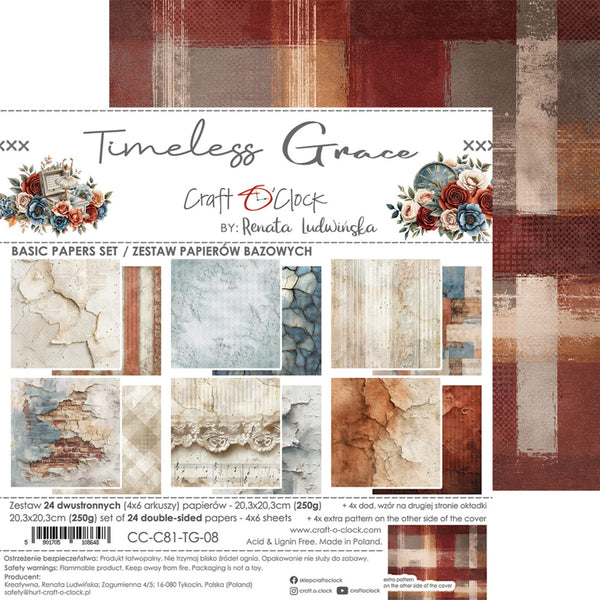 Craft O'Clock Timeless Grace 8"×8" Medium Papers Set