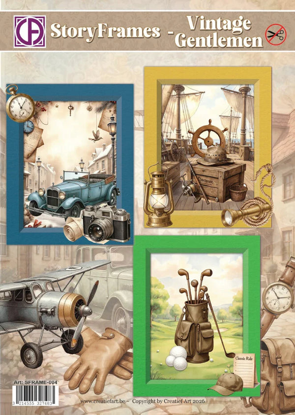 Creatief Art StoryFrames Card Kit Vintage Gentlemen set of three cards