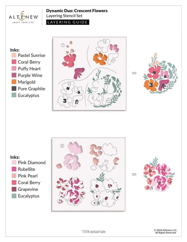 Altenew Dynamic Duo: Crescent Flowers Set*