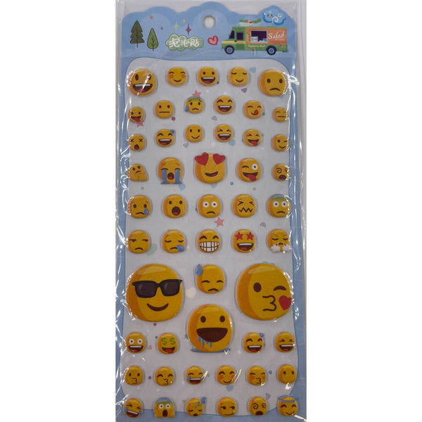 Poppy Crafts Puffy Sticker - Emoji Faces