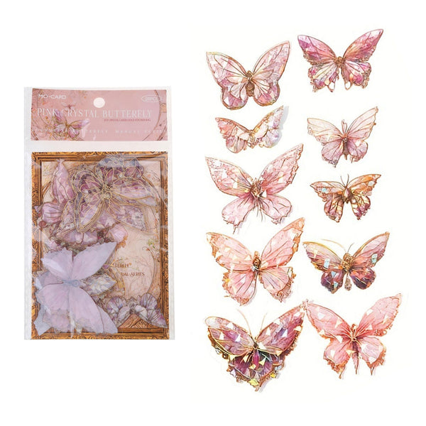 Poppy Crafts Crystal Butterfly Sticker Pack - Pink Crystal