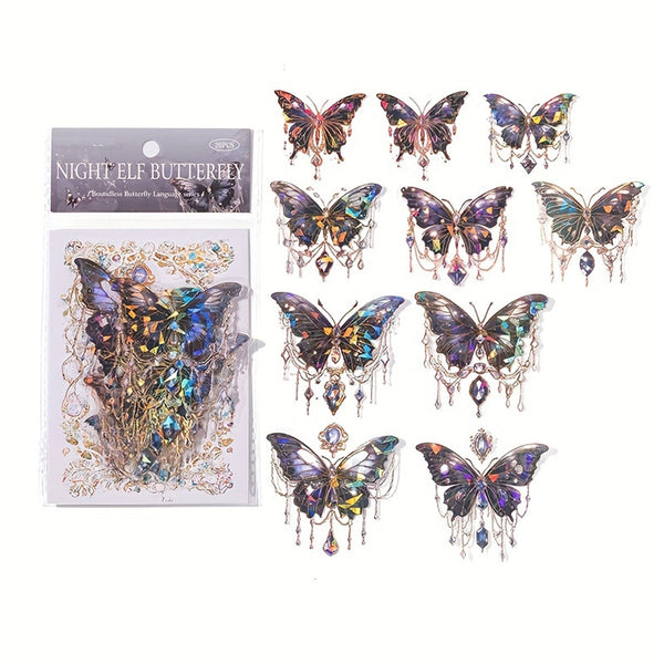 Poppy Crafts Crystal Butterfly Sticker Pack - Night Butterfly