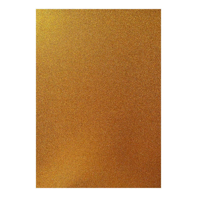 Poppy Crafts A4 Premium Glitter Cardstock 10 Pack - Gold