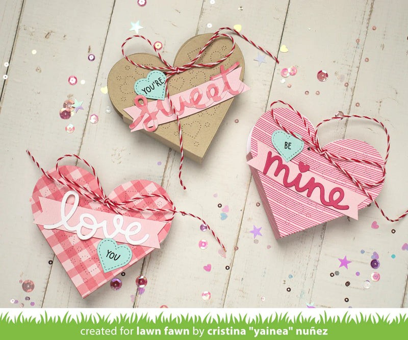 Lawn Cuts Custom Craft Dies - Heart Pouch Dotted Heart Add-On*