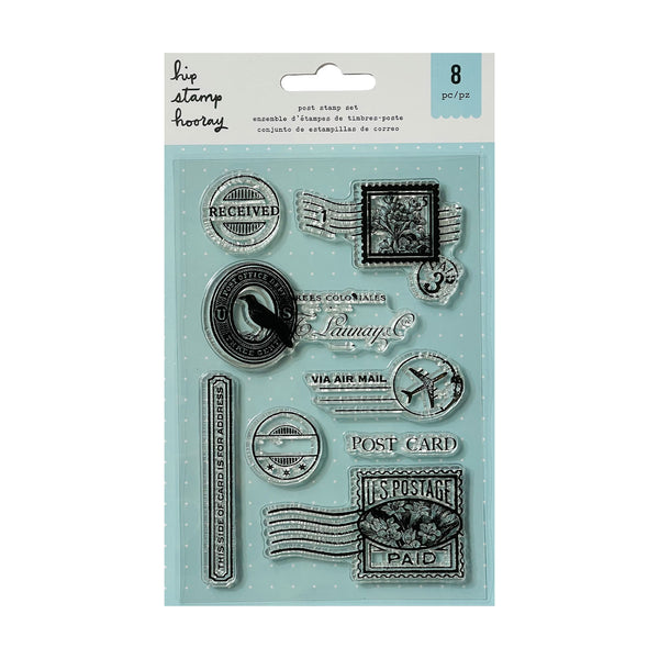 American Crafts Hip Stamp Hooray Clear Stamp Set - Post Stamp