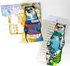 Dina Wakley Media Cling Stamps 6"x 9" - Scribbly Bears