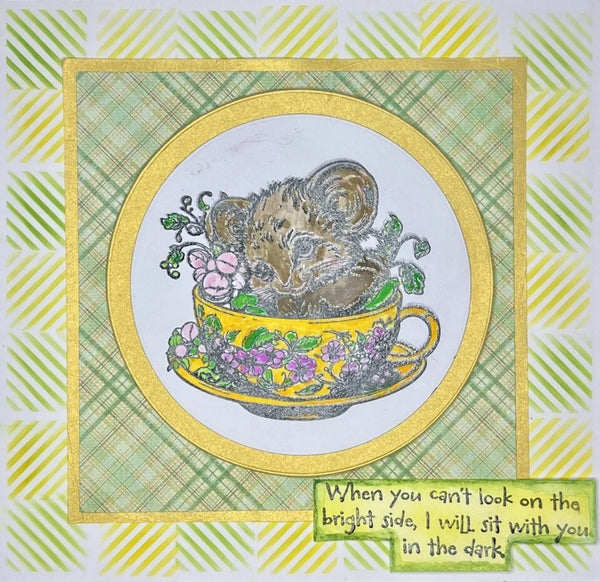 IndigoBlu Adorable Dormouse A6 red rubber stamp