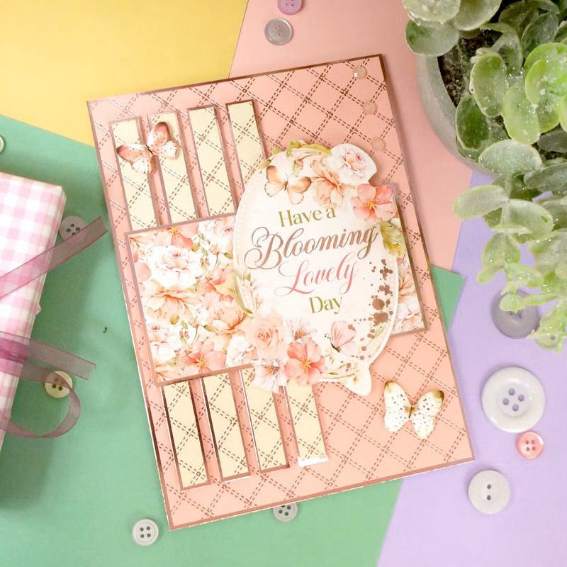 Hunkydory Blushing Blossoms Luxury Foiled Edge-to-Edge Cardstock