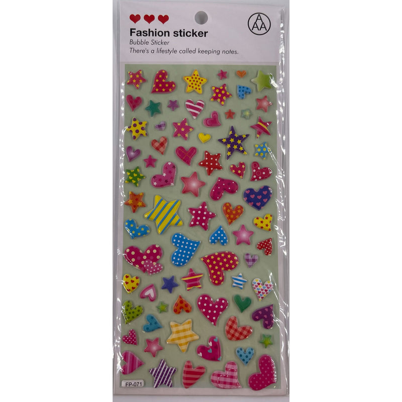 Poppy Crafts Puffy Sticker - Patterned Stars and Hearts – CraftOnline