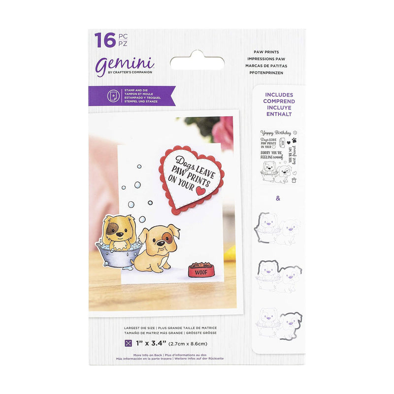 Crafter's Companion Gemini Stamps & Dies - Paw Prints*