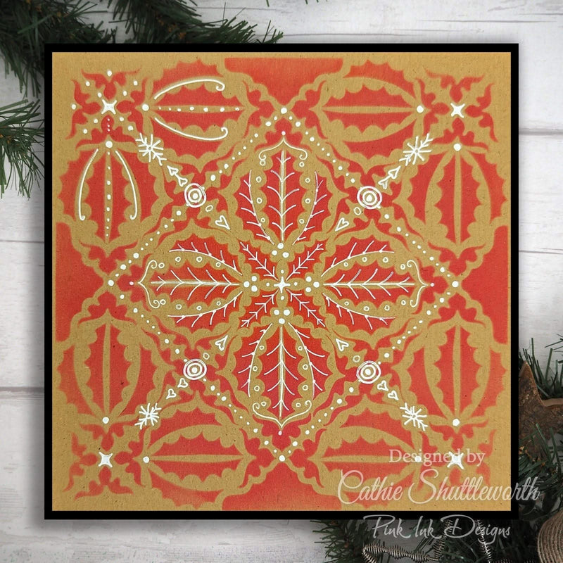 Pink Ink Designs 7"x7" Stencils - Holly Medallion*
