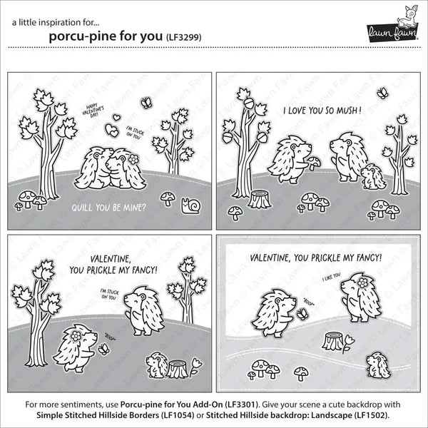 Lawn Fawn Clear Stamp Set - Porcu-Pine For You*