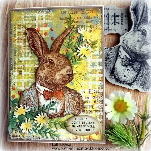 Tim Holtz Cling Stamps 7"x 8.5" - Mr. Rabbit