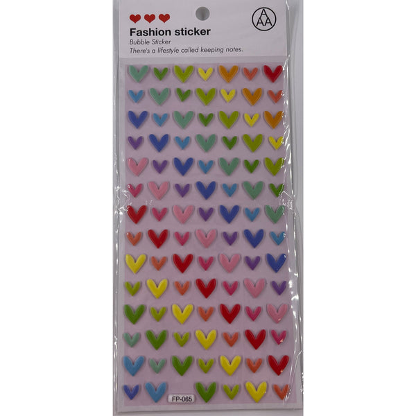 Poppy Crafts Puffy Sticker - Rainbow Hearts 1