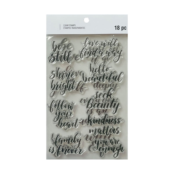 Poppy Crafts Clear Stamps - Uplifting Sentiments 18pcs