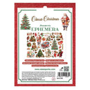 Package of Stamperia Classic Christmas Ephemera with Santa Claus and Christmas trees on a red and white background.