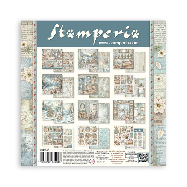 Stamperia Scrapbooking Printed Pad 8" x 8" 10 Sheets - White Christmas