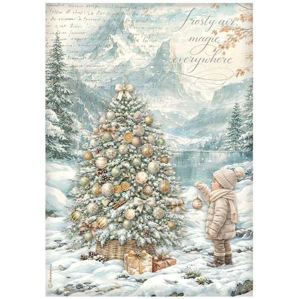 Stamperia Rice Paper Selection A4 Set of 6 - White Christmas