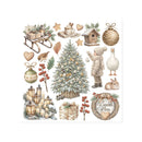 Stamperia Decorative Rub-On Kit - White Christmas