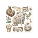 Stamperia Decorative Rub-On Kit - White Christmas