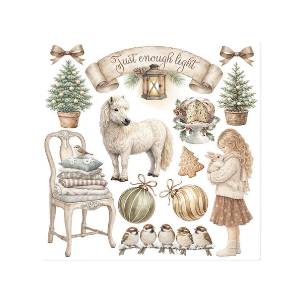 Stamperia Decorative Rub-On Kit - White Christmas