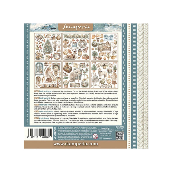 Stamperia Decorative Rub-On Kit - White Christmas