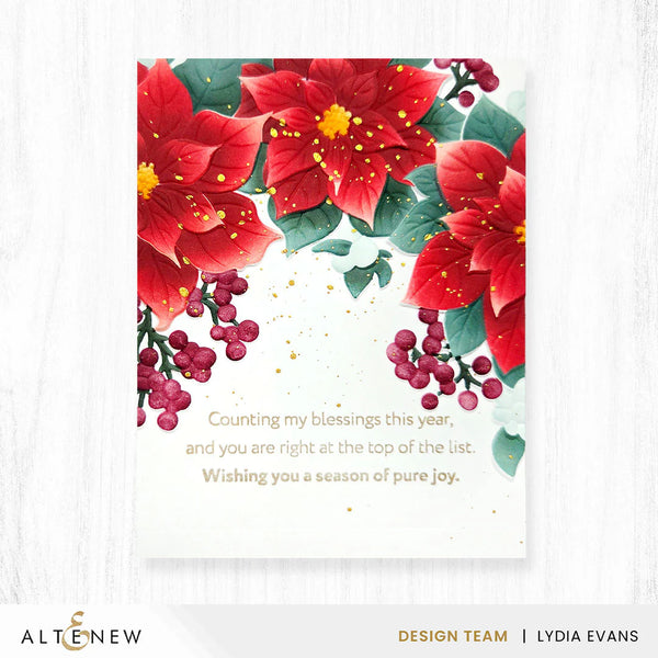 Altenew Winterberry Poinsettias Botanical 3D Embossing Folder