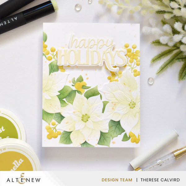 Altenew Winterberry Poinsettias Botanical 3D Embossing Folder