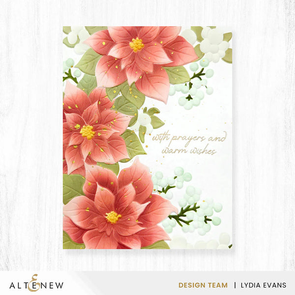 Altenew Winterberry Poinsettias Botanical 3D Embossing Folder