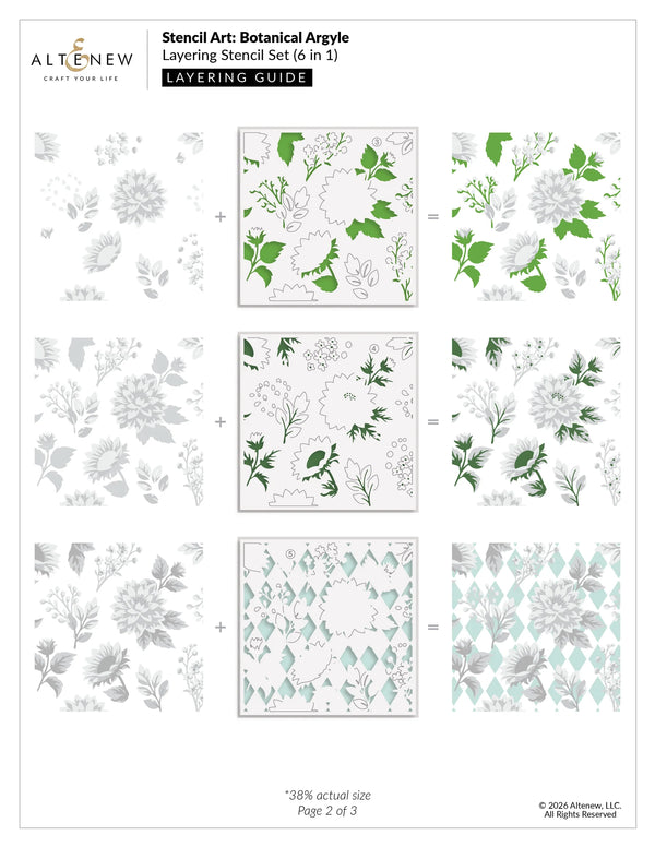 Altenew Stencil Art: Botanical Argyle Layering Stencil Set 6 in 1