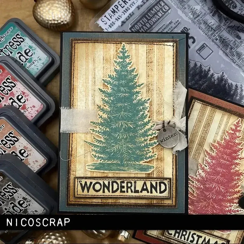 Tim Holtz Cling Stamps 7"X8.5" - Winter Woodlands