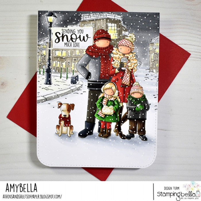 Stamping Bella Cling Stamps Uptown Winter Family & Dog*