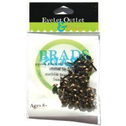 Eyelet Outlet Round Brads 4mm 70 pack Brushed Brass