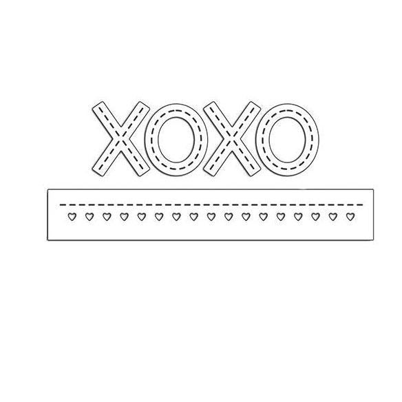 Penny Black Creative Dies - Stitched XOXO 4.25inch x1.5inch