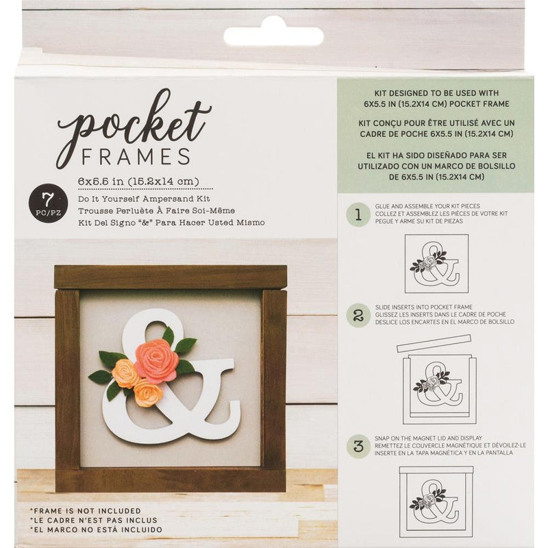 American Crafts - Pocket Frames Insert Kit 6X5.5in 7 per pack - Ampersand with Insert