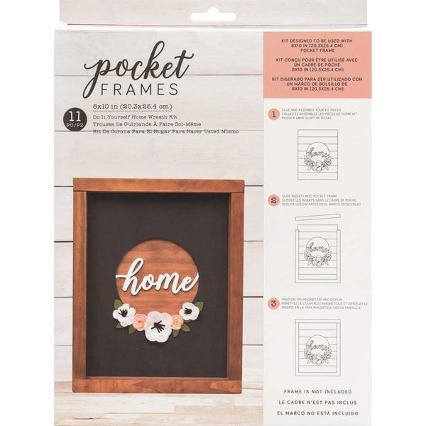 American Crafts - Pocket Frames Insert Kit 8X10in 11 per pack - Home Wreath with Insert.