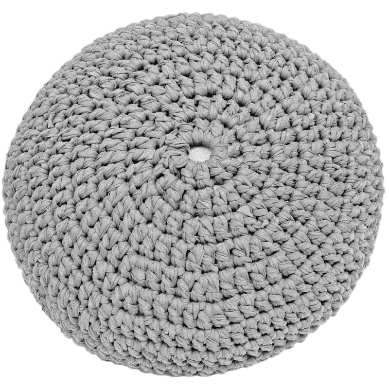 Hoooked Knit & Crochet Pouf Kit with Zpagetti Yarn - Silver Grey